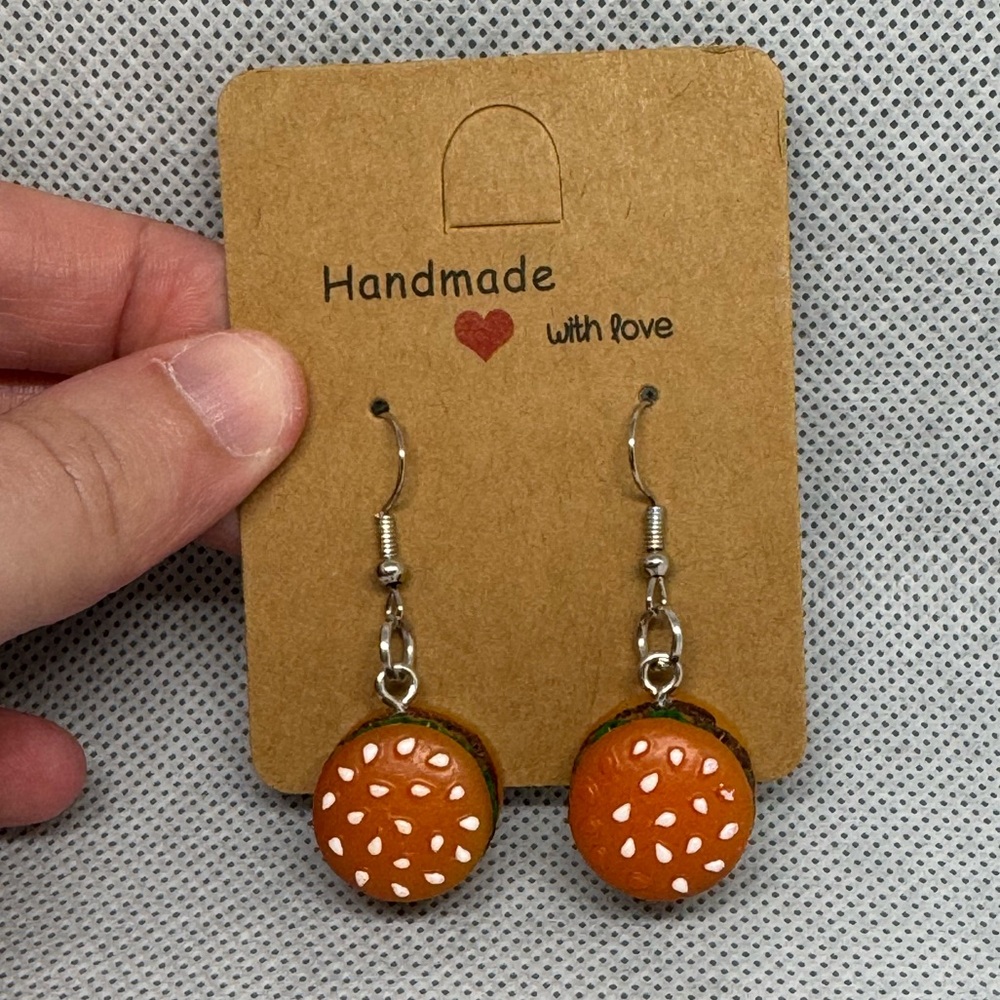 Handmade Hamburger Earrings